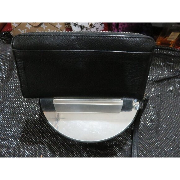 Coach Black Pebbled Leather Double Zip Around Accordion Continental Long Wallet - Picture 2 of 11